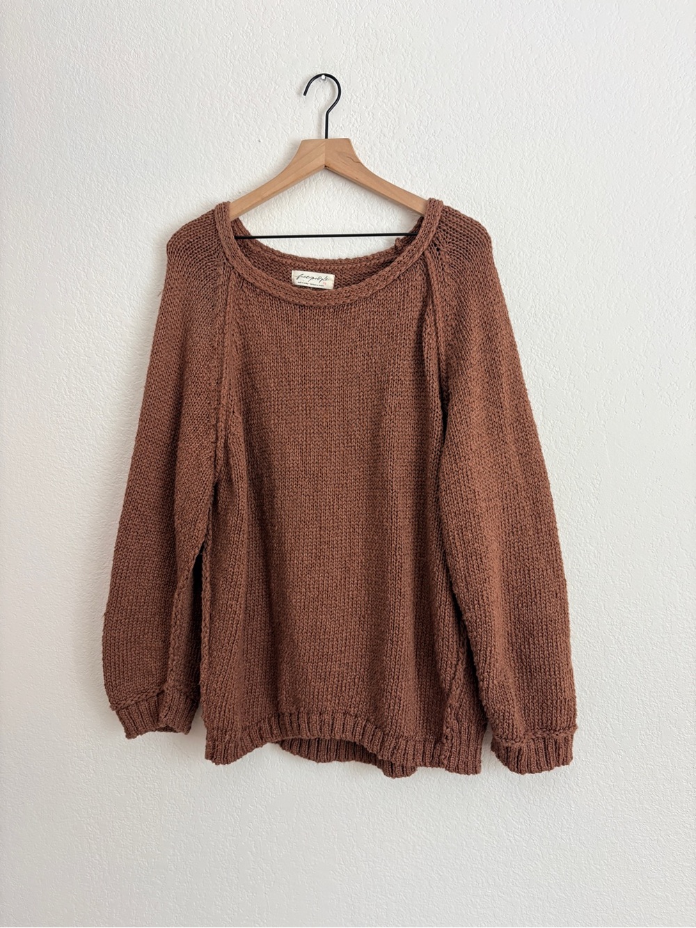 NWT Free People Thick Brown Knit Sweater
